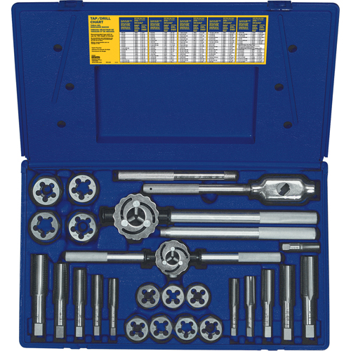 Hanson&reg; Fractional Tap & Hex Die Set, 25 Pieces NTL Industrial