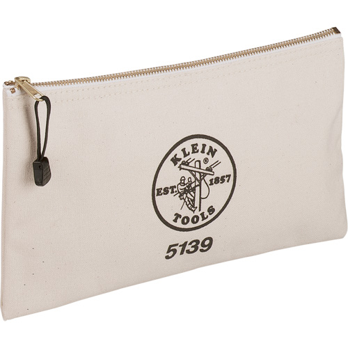 Zipper Tool Pouch, Canvas, 1 Pockets, Beige NTL Industrial