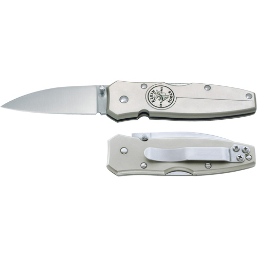 Lockback Knife with Drop Point Blade, 2-1/2" Blade, Stainless Steel Blade, Aluminum Handle NTL Industrial