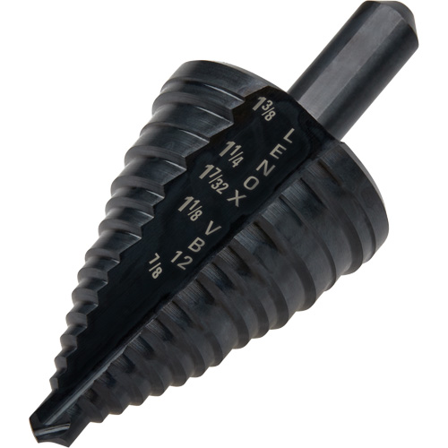 Foret &eacute;tag&eacute; no 12, 7/8" - 1-3/8", Incr&eacute;ments de 3/8", Acier rapide NTL Industrial