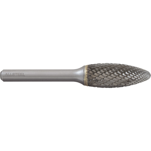 Fraise au carbure en forme de flamme AllSteel, SH-5, 1/2" dia., 1/4" Tige, 1-1/4" Prof. de la coupe NTL Industrial