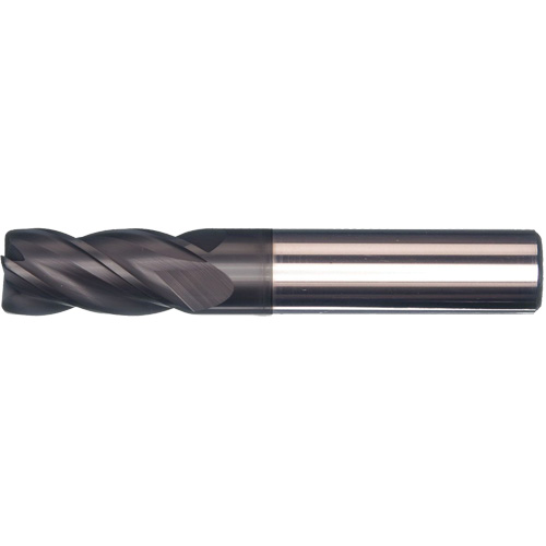 Unequal Helix End Mill, 1/2" Dia., 3" L, 4 Flutes, 1/2" Shank, Carbide NTL Industrial