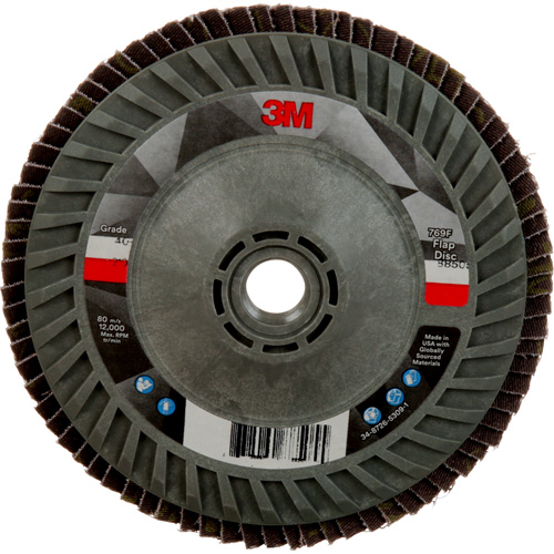 Disque &agrave; lamelles &agrave; changement rapide 769F, 5" x 5/8"-11, Type 27, Grain 40+, C&eacute;ramique NTL Industrial
