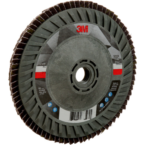 Disque &agrave; lamelles &agrave; changement rapide 769F, 5" x 5/8"-11, Type 27, Grain 40+, C&eacute;ramique NTL Industrial
