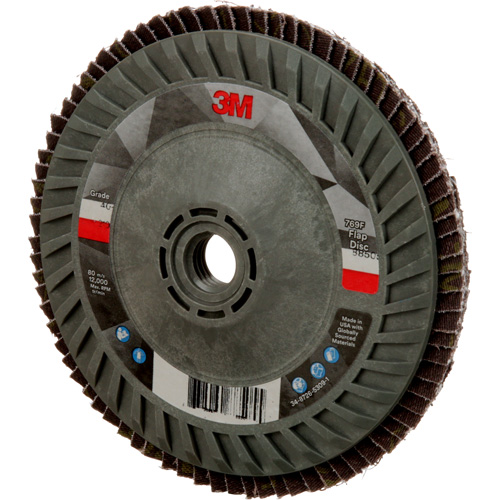 Disque &agrave; lamelles &agrave; changement rapide 769F, 5" x 5/8"-11, Type 27, Grain 40+, C&eacute;ramique NTL Industrial