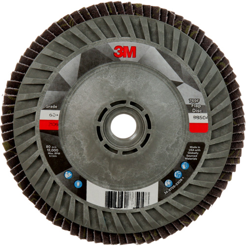 Disque &agrave; lamelles &agrave; changement rapide 769F, 5" x 5/8"-11, Type 27, Grain 60+, C&eacute;ramique NTL Industrial