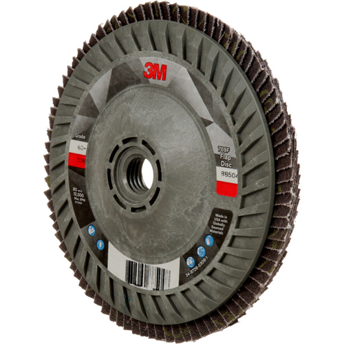 Disque &agrave; lamelles &agrave; changement rapide 769F, 5" x 5/8"-11, Type 27, Grain 60+, C&eacute;ramique NTL Industrial
