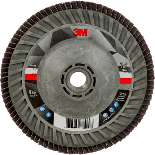 Disque &agrave; lamelles &agrave; changement rapide 769F, 5" x 5/8"-11, Type 29, Grain 80+, C&eacute;ramique NTL Industrial