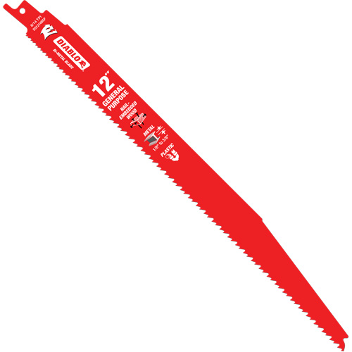 Lame de scie alternative tout usage, Bim&eacute;tal, 8-14 Dents par pouce, 12" lo x 1" la NTL Industrial