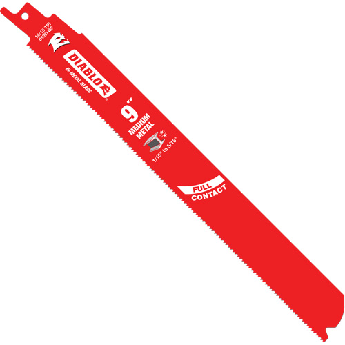 Lame de scie alternative de s&eacute;rie moyenne pour le m&eacute;tal, Bim&eacute;tal, 14-18 Dents par pouce, 9" lo x 1" la NTL Industrial