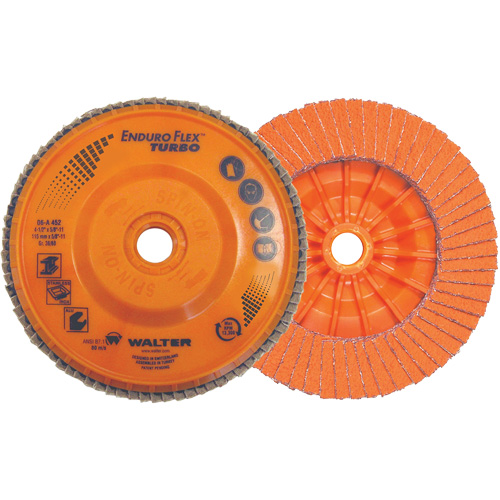 Disque &agrave; lamelles Enduro-Flex Turbo, 4-1/2" x 5/8"-11, Grain 36/60 NTL Industrial