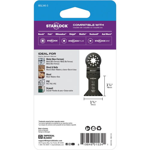Starlock 1-3/4" Standard Metal Blade NTL Industrial