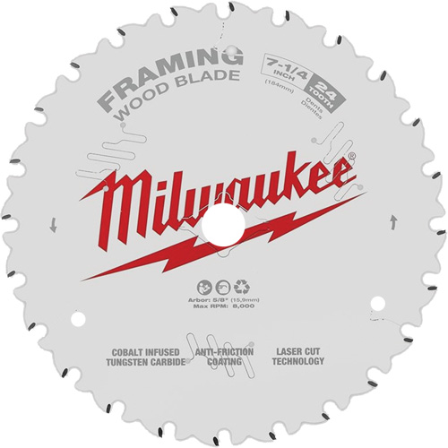 Framing Circular Saw Blade, 7-1/4", 24 Teeth, Wood Use NTL Industrial