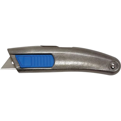 SECUPRO MEGASAFE Unpainted Retractable Knife, 20 mm, Stainless Steel, Heavy-Duty, Aluminum Handle NTL Industrial
