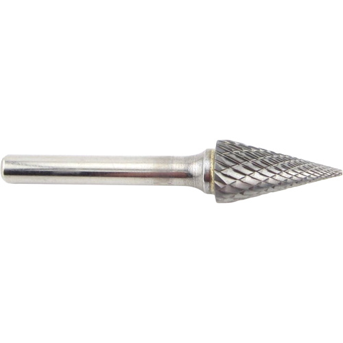 Cone Shape Carbide Shipyard Bur, SM-5, 1/2" Dia., 1/4" Shank, 7/8" Depth of Cut NTL Industrial