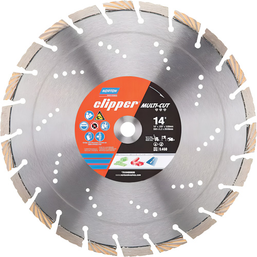 Disque diamant&eacute; Clipper Multi-Cut &agrave; segments, 14", Pour Pierre/B&eacute;ton NTL Industrial