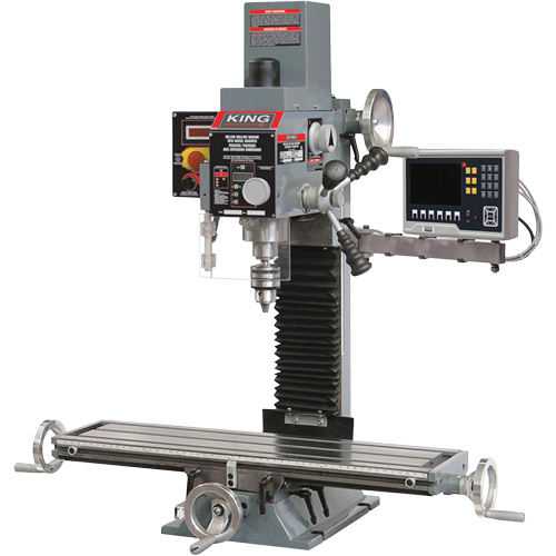 Milling Drilling Machine with 3-Axis Digital Readout, 2 Speeds, 3/4"/5/8" Drilling Capacity NTL Industrial