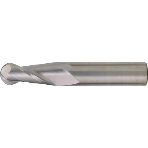 Ball Nose Single End General Purpose End Mill, 1/4" Dia., 4" L, 2 Flutes, 1/4" Shank, Carbide NTL Industrial