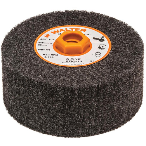 Tambour de conditionnement de surface Blendex, 4-1/2" dia. x 2" la, 5/8"-11 Arbre, Grain Super fin NTL Industrial