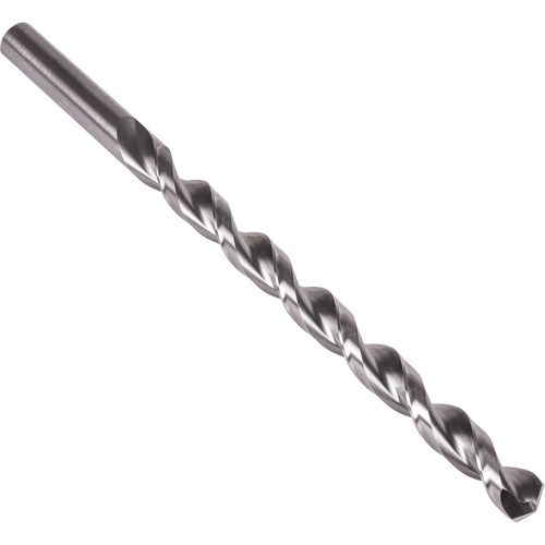Foret &agrave; cannelure parabolique extra long, 1/4", Acier rapide, Cannelure 9", Pointe de 135° NTL Industrial