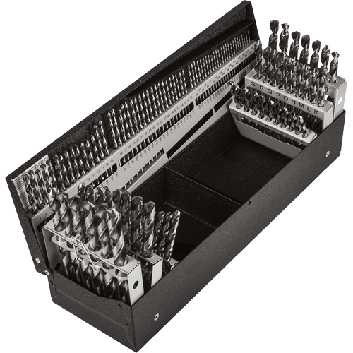 Jeu de forets s&eacute;rie courte combin&eacute;s, 114 morceaux, Acier rapide NTL Industrial