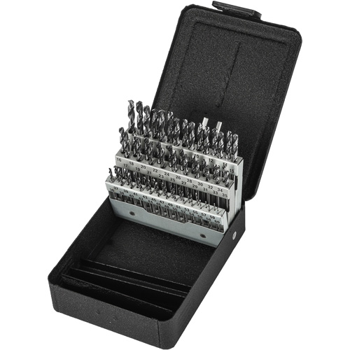 Stub Length Drill Bit Set, 60 Pieces, High Speed Steel NTL Industrial