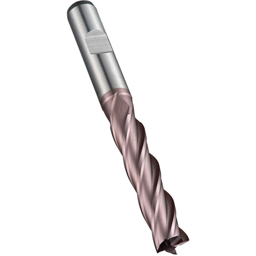 Fraise &agrave; embout droit, 5 mm dia., 68 mm lo, 4 cannelures, 6 mm tige, Acier rapide au cobalt NTL Industrial