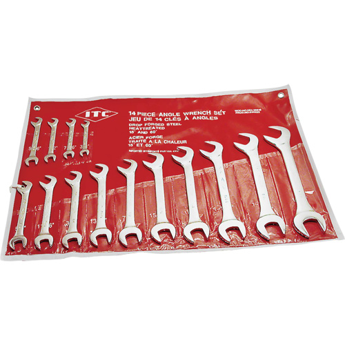 IACW-14 60° & 15° Angle Wrench Set, Open-Ended, 14 Pieces, Imperial NTL Industrial