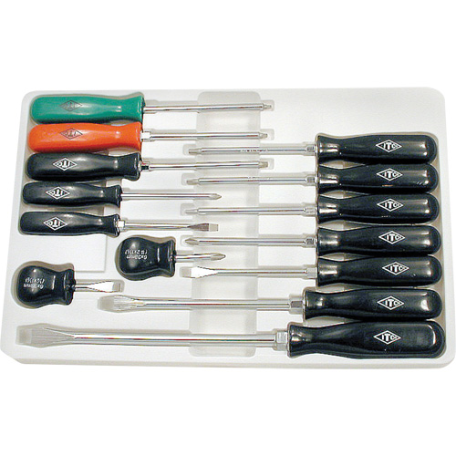 ISD-14 ITC&reg; Professional ABS Handle Screwdriver Set, 14 Pcs., Magnetic NTL Industrial
