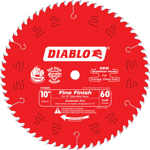 Contractor Saw Blades - Fine Finishing Saw Blades, 10", 60 Teeth, Wood Use NTL Industrial