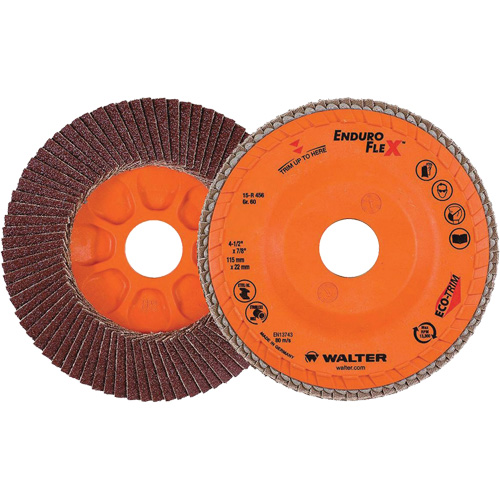 Enduro-Flex Flap Disc, 4-1/2" x 7/8", Type 27, 60 Grit, Zirconia Alumina NTL Industrial
