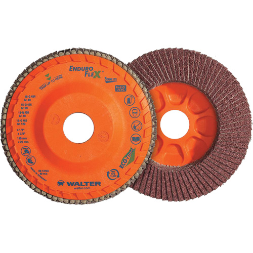 Enduro-Flex Stainless Flap Disc, 4-1/2" x 7/8", Type 27, 60 Grit, Zirconia Alumina NTL Industrial