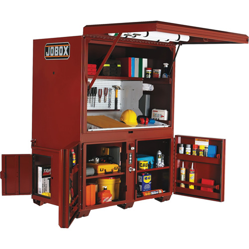 Field Office Jobsite Box, 63" W x 42" D x 80" H, Steel, Red NTL Industrial