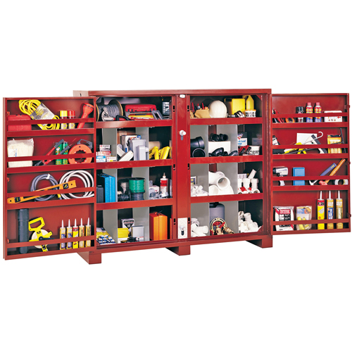 Jobsite Shelf Cabinet, Steel, 49 Cubic Feet, Red NTL Industrial