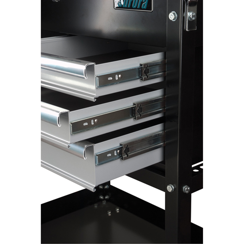Chariot utilitaire, 4 tiroirs, 18" lo x 33" la x 39" h, Noir NTL Industrial