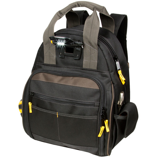 Techgear 53-Pocket Tool Backpack, 16" L x 13-1/4" W, Black, Polyester NTL Industrial