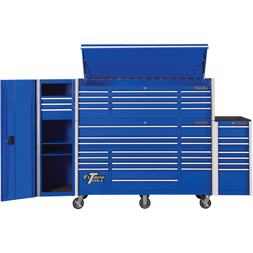 RX Series Side Cabinet, 3 Drawers, 19" W x 25" D x 61" H, Blue NTL Industrial