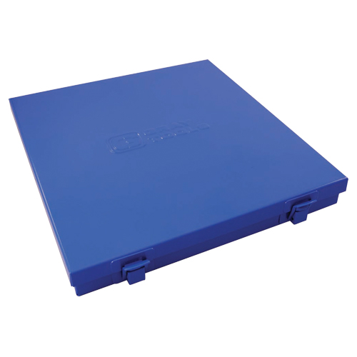 Slim Metal Box, 10-1/2" D x 9-1/4" W x 1-1/4" H, Blue NTL Industrial