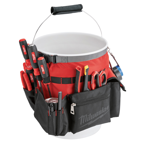 Bucket Organizer Bag, 10" L x 10" W x 13-1/2" H, Nylon, Red NTL Industrial