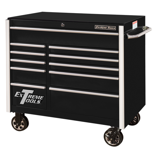 Armoire roulante pour outils s&eacute;rie RX, 11 tiroirs, 41-1/2" la x 25-1/2" p x 40-1/2" h, Noir NTL Industrial