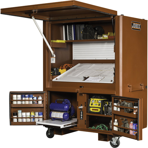 Field Office Jobsite Box, 33" W x 63" D x 80" H, Steel, Red NTL Industrial