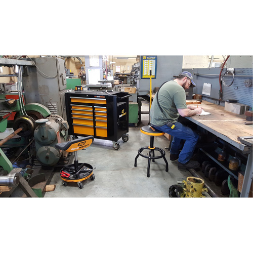 Powered Tool Cart, 11 Drawers, 42-1/2" W x 24-7/16" D x 41" H, Black/Orange NTL Industrial