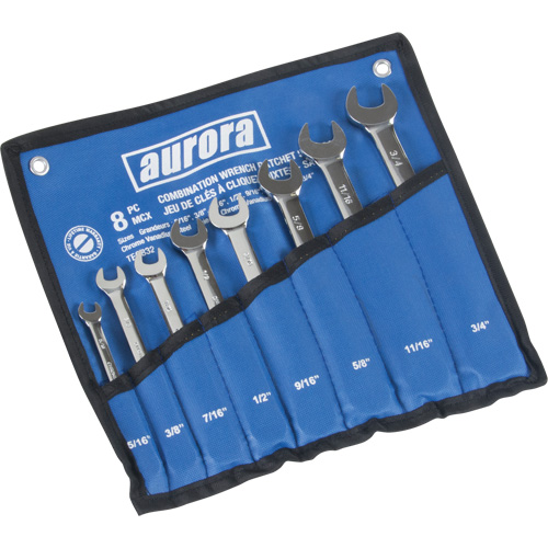Jeu de cl&eacute;s &agrave; cliquet &agrave; t&ecirc;te fixe, Combinaison, 8 morceaux, Imp&eacute;rial NTL Industrial
