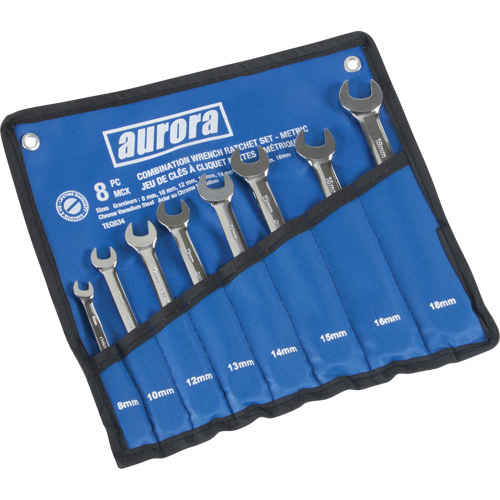 Fixed Head Wrench Set, Combination, 8 Pieces, Metric NTL Industrial
