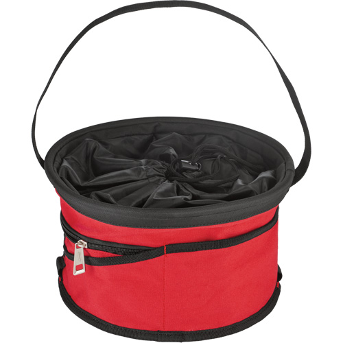 Parachute Organizer Bag, 11-4/5" L x 11-4/5" W x 11" H, Nylon, Black/Red NTL Industrial