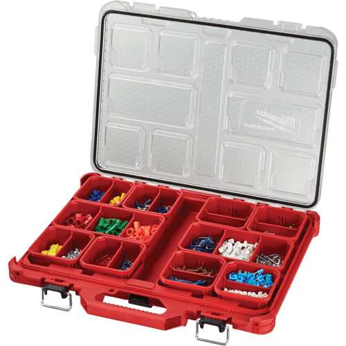 Packout Low-Profile Organizer, 19-3/4" x 16-2/5" x 2-1/2", Black/Red NTL Industrial
