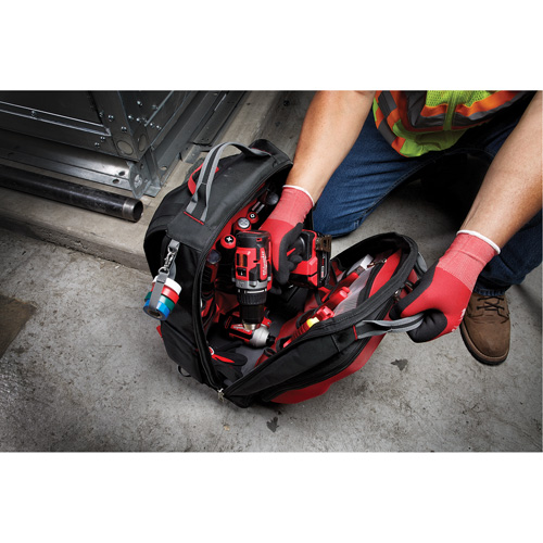 Packout Backpack, 15-3/4" L x 11-4/5" W, Black/Red, Ballistic NTL Industrial