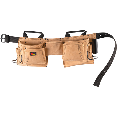 Constructor's Tool Belt, Leather, Tan NTL Industrial