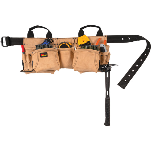 Carpenter's Tool Belt, Leather, Tan NTL Industrial