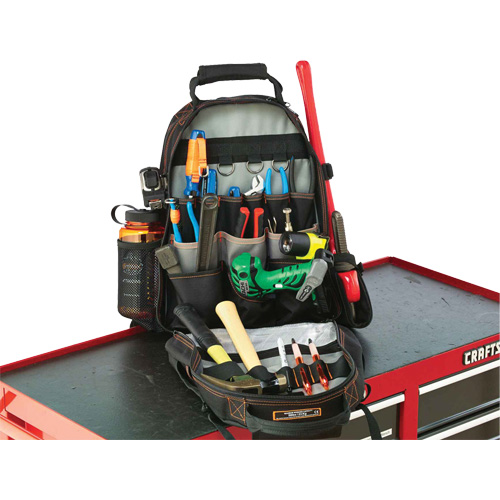 Arsenal&reg; 5843 Tool Backpack, 13-1/2" L x 8-1/2" W, Black, Polyester NTL Industrial